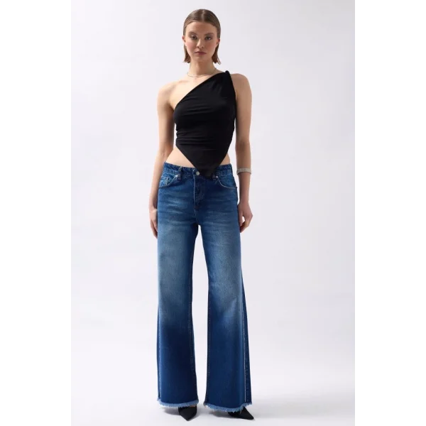 Asimetrik Detay Tek Omuz Bluz