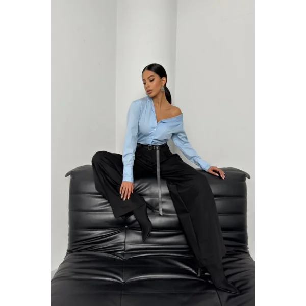 Asimetrik Şal Yaka Gömlek