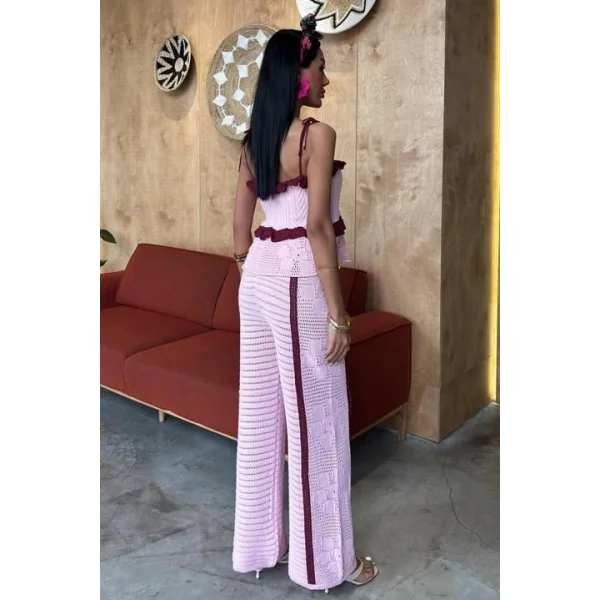 Askılı Bluz Pantolon Triko Takım 10114