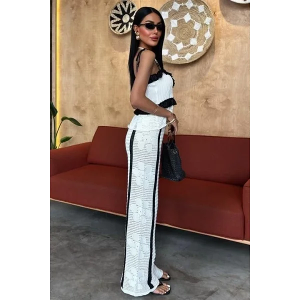 Askılı Bluz Pantolon Triko Takım 10114