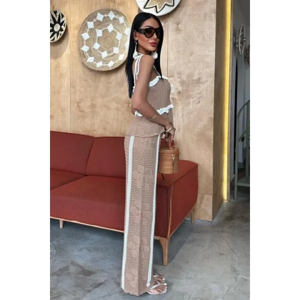 Askılı Bluz Pantolon Triko Takım 10114