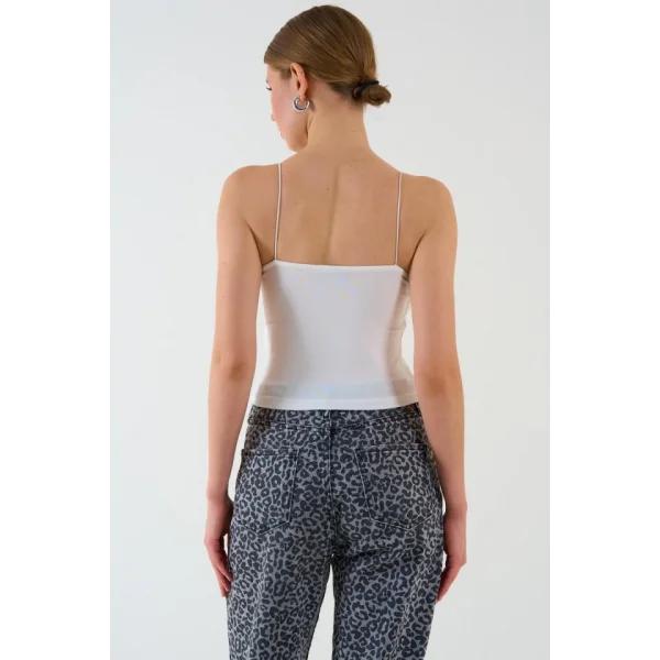 Askısı Lastikli Atlet - Ekru