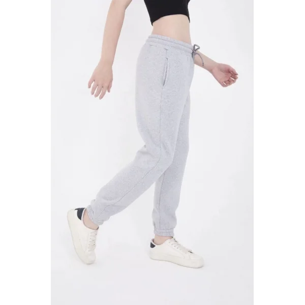 astikli Baskılı Eşofman Pantolon  Gri