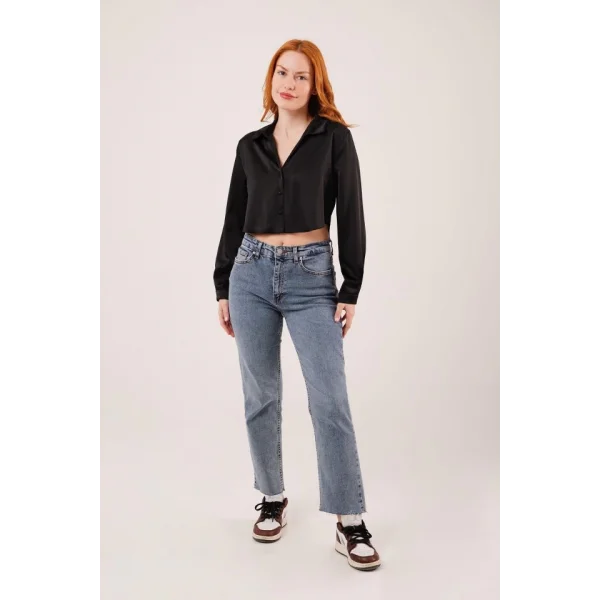 aten Crop odel iyah Gömlek