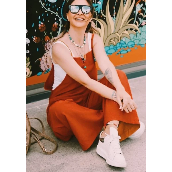 Atlet Dahil Aerobin Kumaş Tulum