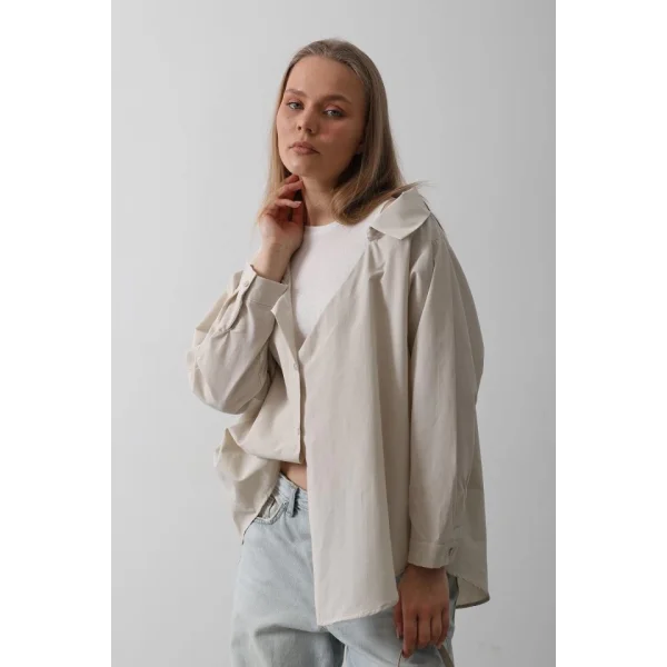 Atlet Detaylı Gömlek - Taş