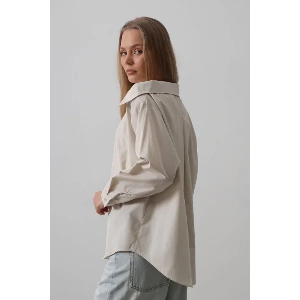 Atlet Detaylı Gömlek - Taş