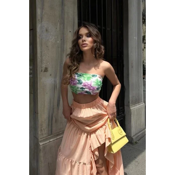 Audrey Fıfrlı Yırtmaç Detay Etek 4037