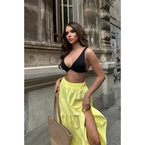 Audrey Fıfrlı Yırtmaç Detay Etek 4037