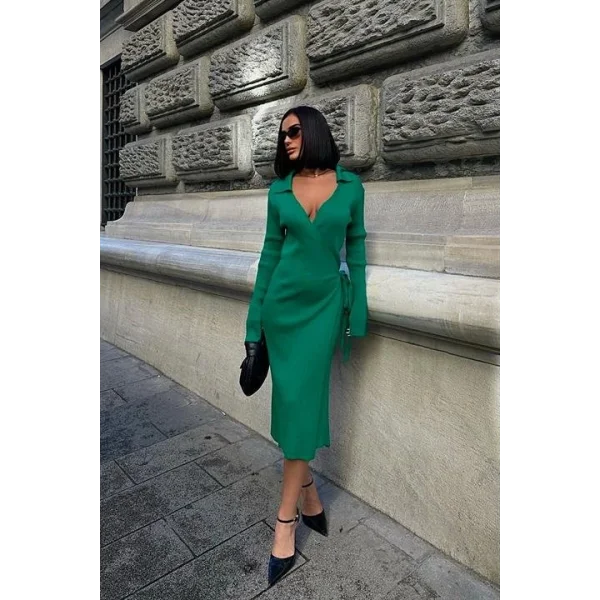 Austeja Fitilli Midi Elbise 2506-01