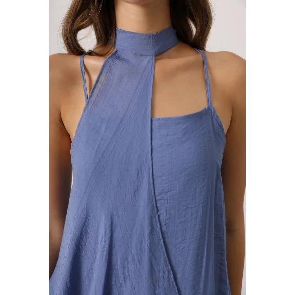 Aveline Bohem Elbise - İndigo