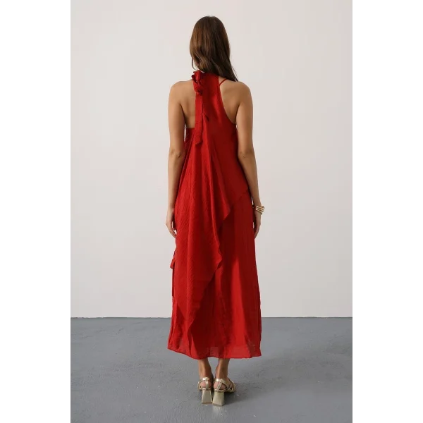 Aveline Bohem Elbise - Kırmızı