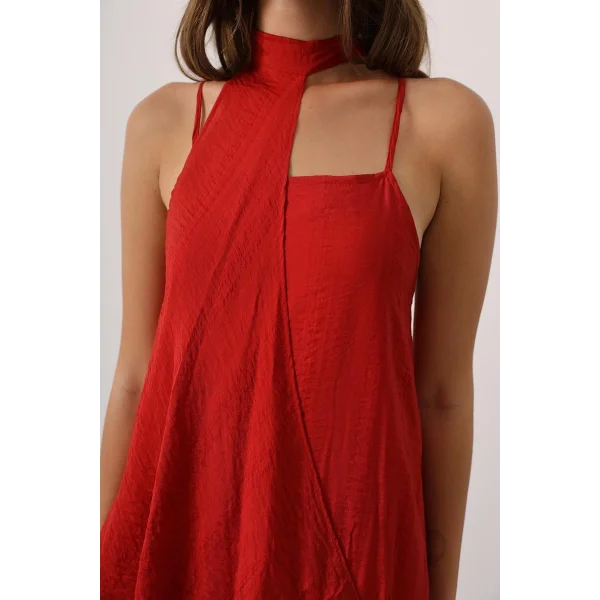 Aveline Bohem Elbise - Kırmızı