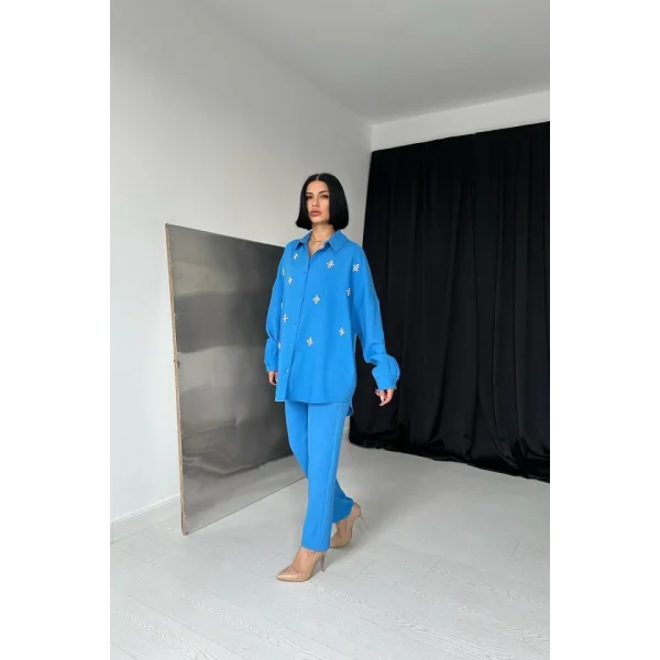 avi Gömleği Taşlı Fitilli Takım