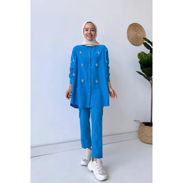 avi Klasik Taşlı Keten Takım Takım