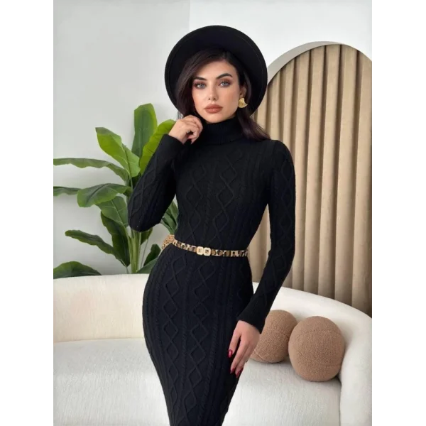 Avila Boğazlı Triko Elbise