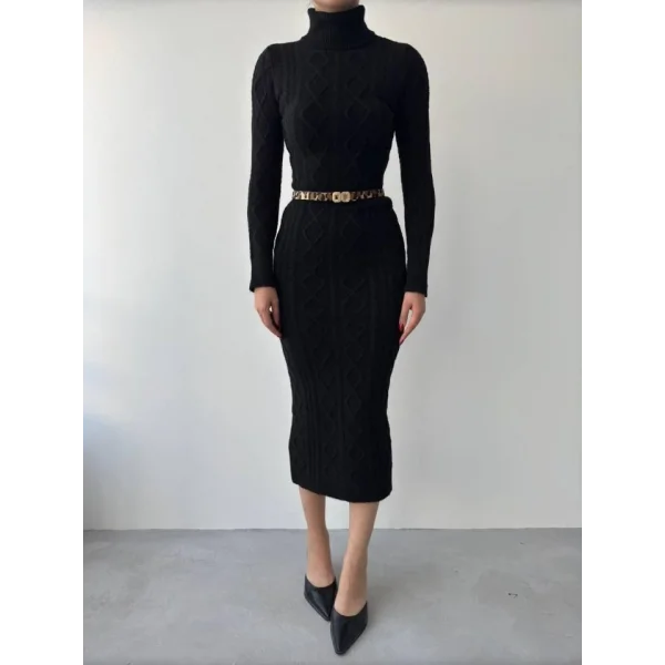 Avila Boğazlı Triko Elbise