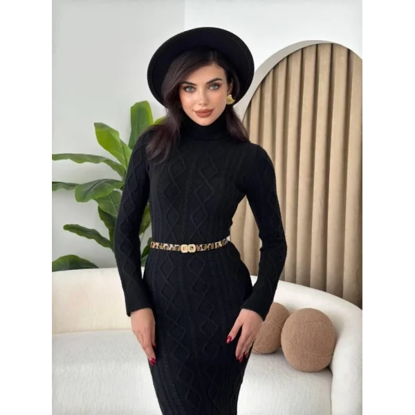 Avila Boğazlı Triko Elbise