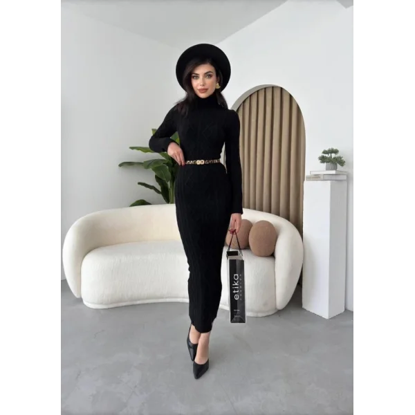 Avila Boğazlı Triko Elbise