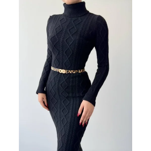 Avila Boğazlı Triko Elbise