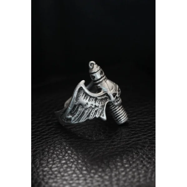 Ayarlanabilir Kanatlı Kurukafa Erkek Yüzük