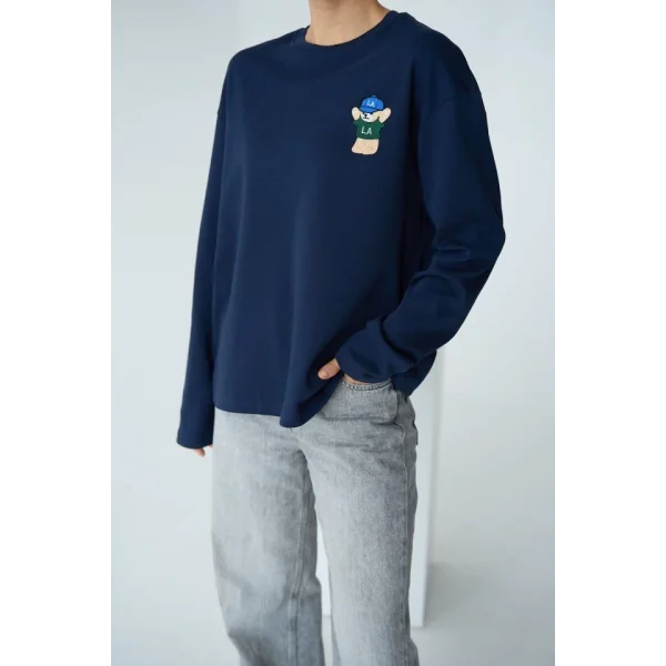 Ayıcık Nakışlı SweatShirt - Lacivert