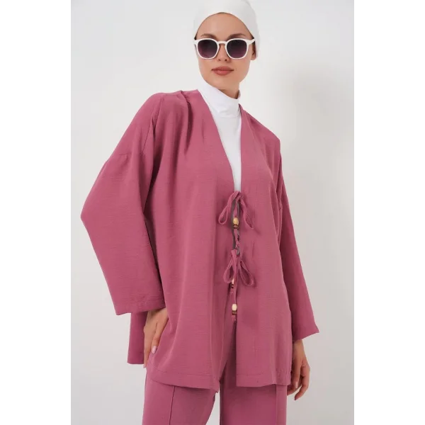 Ayrobin Kimono Pantolon İkili Takım 6739 - Gül Kurusu