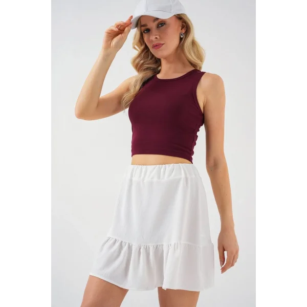 Ayrobin Mini Etek 8054 - Beyaz