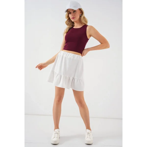 Ayrobin Mini Etek 8054 - Beyaz