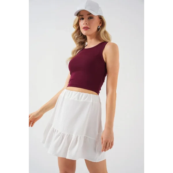 Ayrobin Mini Etek 8054 - Beyaz
