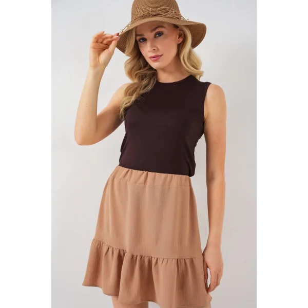 Ayrobin Mini Etek 8054 - Camel