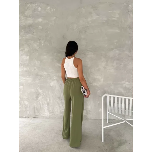 Ayrobin Oversize Kadın Pantalon - Mint Yeşili