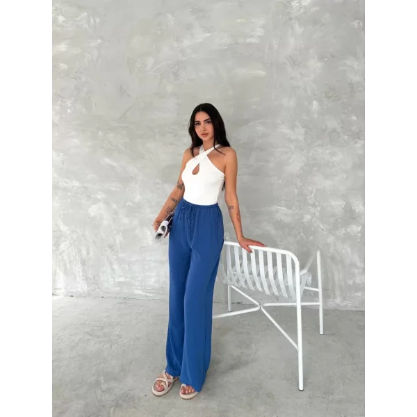 Ayrobin Oversize Kadın Pantalon - Saks