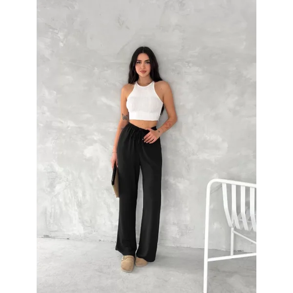 Ayrobin Oversize Kadın Pantalon - Siyah