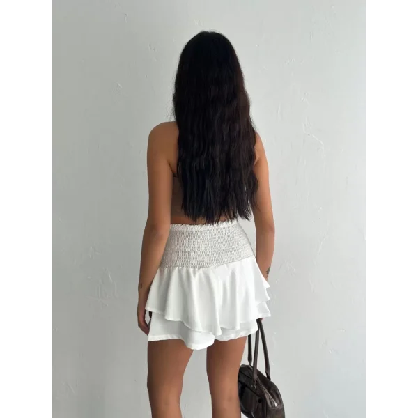 Ayrobin Şortlu Etek - Beyaz