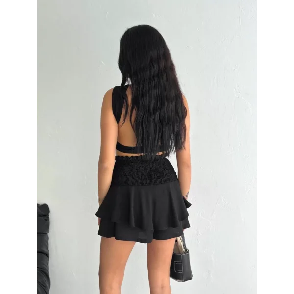 Ayrobin Şortlu Etek - Siyah