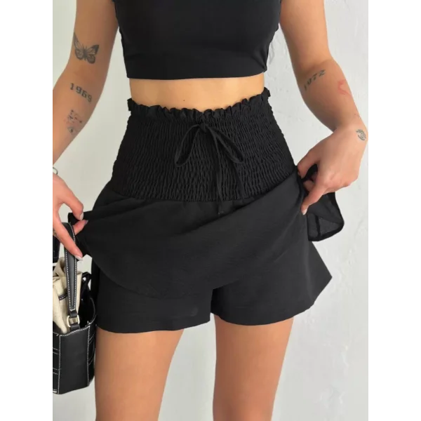 Ayrobin Şortlu Etek - Siyah