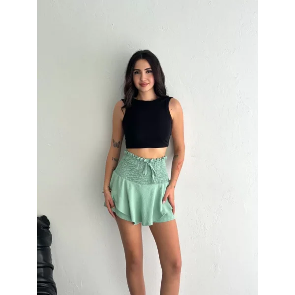 Ayrobin Şortlu Etek - Su Yeşili