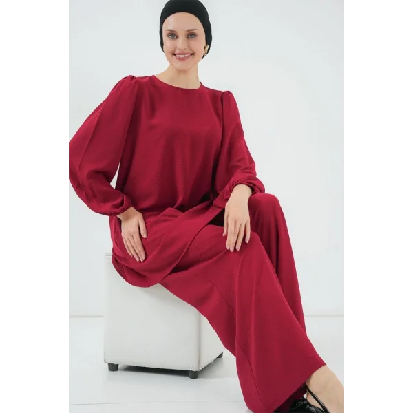 Ayrobin Tunik Pantolon Alt Üst Takım 6712 - Bordo
