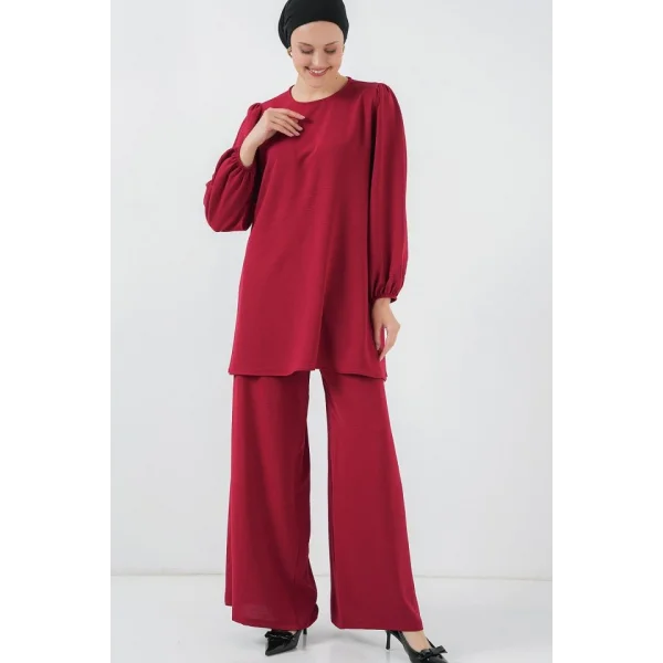 Ayrobin Tunik Pantolon Alt Üst Takım 6712 - Bordo