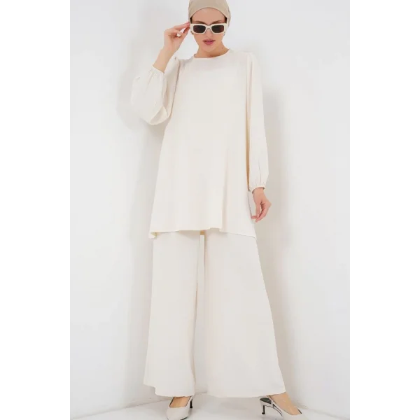 Ayrobin Tunik Pantolon Alt Üst Takım 6712 - Ekru