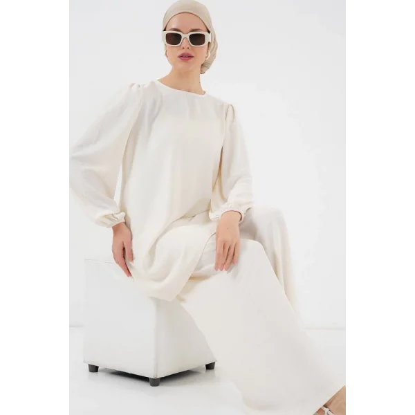 Ayrobin Tunik Pantolon Alt Üst Takım 6712 - Ekru