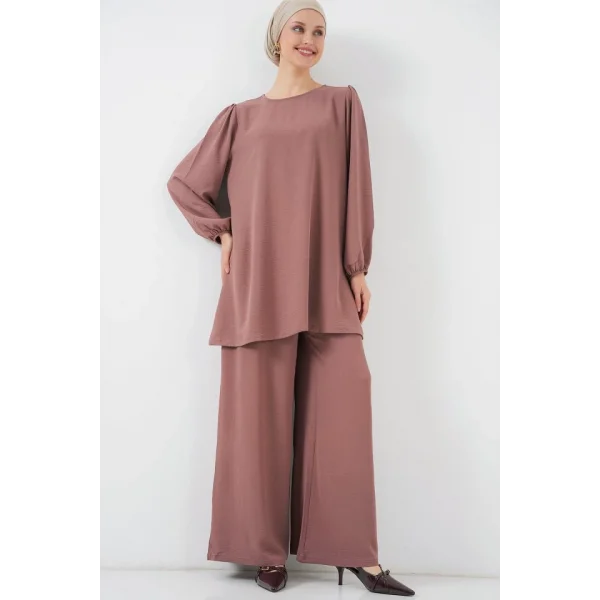 Ayrobin Tunik Pantolon Alt Üst Takım 6712 - Gül Kurusu