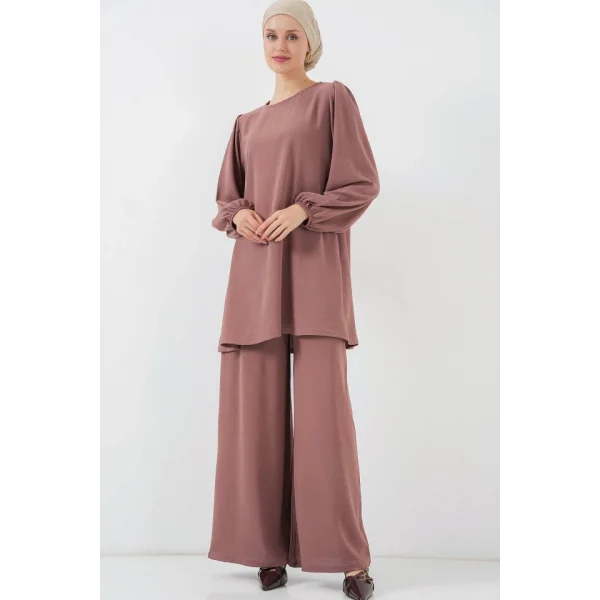 Ayrobin Tunik Pantolon Alt Üst Takım 6712 - Gül Kurusu