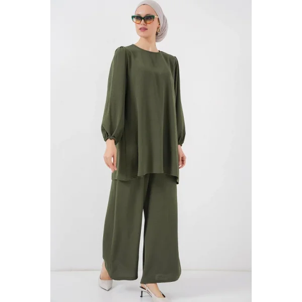 Ayrobin Tunik Pantolon Alt Üst Takım 6712 - Haki