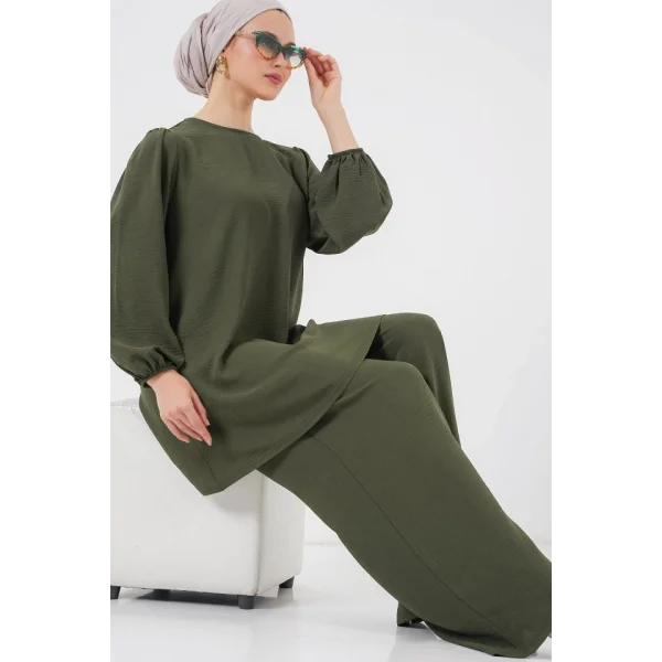 Ayrobin Tunik Pantolon Alt Üst Takım 6712 - Haki