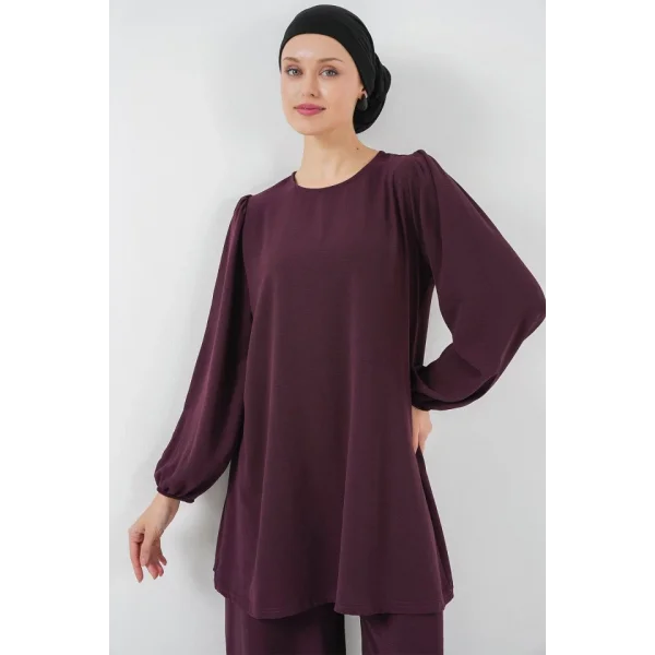 Ayrobin Tunik Pantolon Alt Üst Takım 6712 - Mürdüm