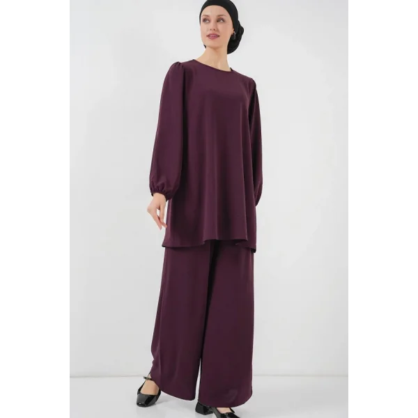 Ayrobin Tunik Pantolon Alt Üst Takım 6712 - Mürdüm