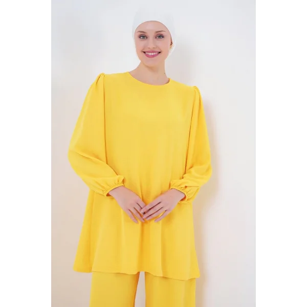 Ayrobin Tunik Pantolon Alt Üst Takım 6712 - Sarı