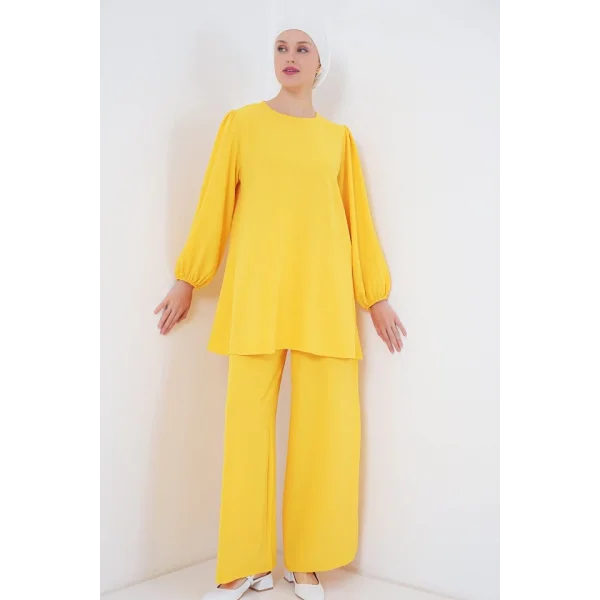 Ayrobin Tunik Pantolon Alt Üst Takım 6712 - Sarı